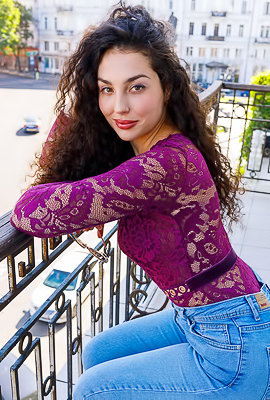 Electra Noir Ukrainian Cutie Offers A Tempting Rear View Of Her Shaved Pussy