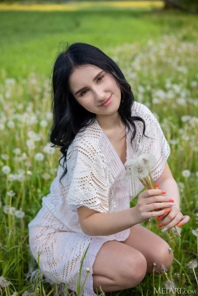 Sasha Jane Unveils Her Curves To Morning Sun Amid Wildflowers - Photo 01
