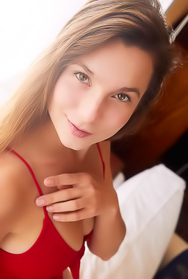 Stunning Brunette Belka Baring Her Gorgeous Breasts And Teasing Her Chocolate-brown Nipples