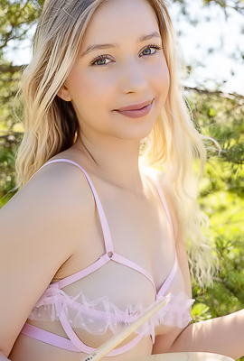 Cherry Blossom Tossing Her Peekaboo Bra Aside To Let The Sun Kiss Her Perky Breasts