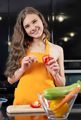 >Ella Bonita Slides A Hand Between Her Spread Thighs To Stroke Her Plump-lipped Pussy