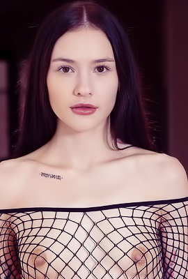 >Matty Enjoying Erotic Masturbation With Fishnet And Ass Play