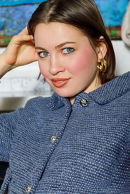 >Lucy Dumas Whispers A Secret In Striptease Gaze With Perky Lust